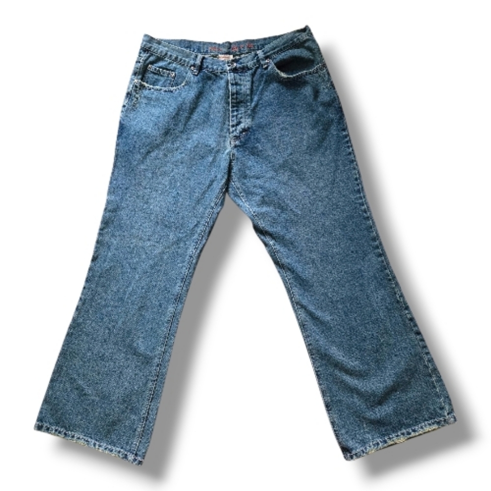 FWR MEN Distressed Jeans W36 L30 Rugged Wash Streetwear Denim RN54023 Discontin.